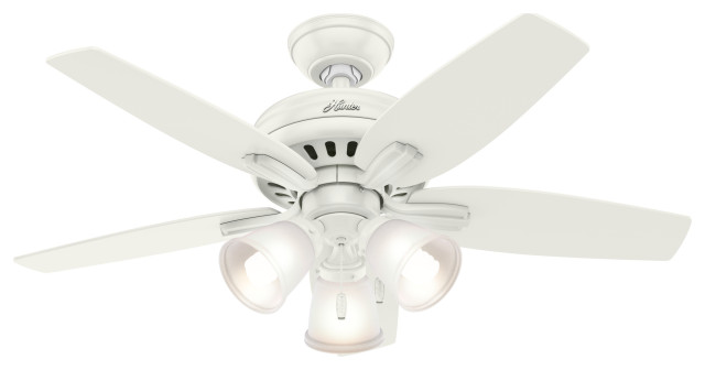 Hunter Fan Company 42 Newsome With 3 Lights Fresh White Ceiling Fan With Light