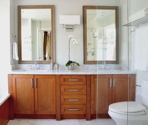 Oak Bathroom Vanity Cabinets With White, Bathroom Vanity With Countertop Cabinet
