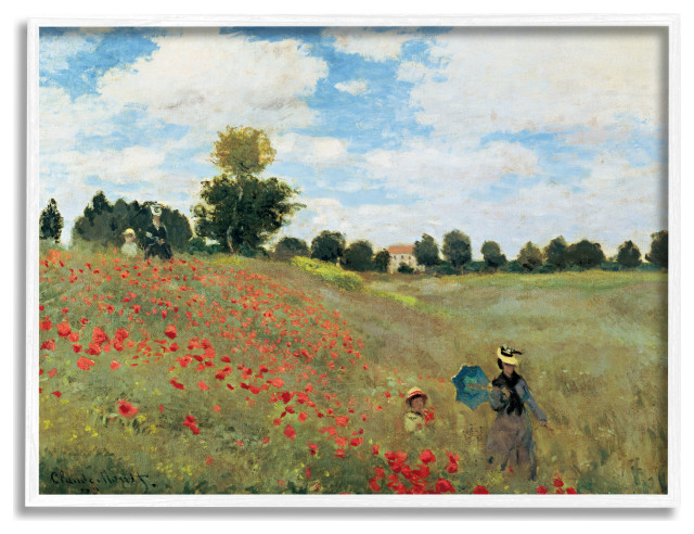 The Poppy Field Monet Classic Painting, 20 x 16