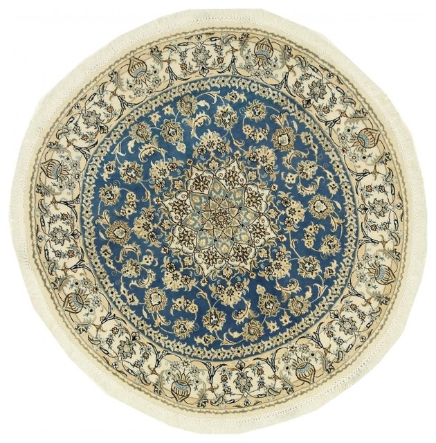 Nain 9La Persian Rug, Round Hand-Knotted, 156x156 cm