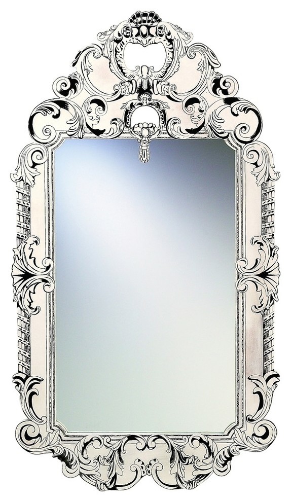 Victoria Hand Stenciled Wood Oversized Wall Mirror Black And White Mediterranean Mirrors By Dr Livingstone I Presume Houzz - Large White Oversized Mirror Victoria Hand Stenciled Wood Oversized Wall Mirror Black And White Mediterranean Mirrors By Dr Livingstone I Presume Houzz - Large White Oversized Mirror