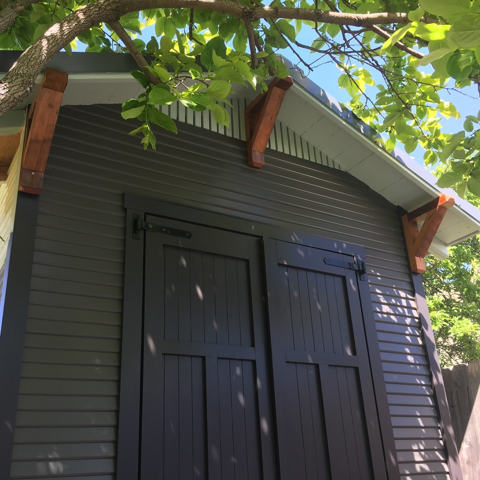 This is an example of a small arts and crafts detached garden shed in San Francisco.