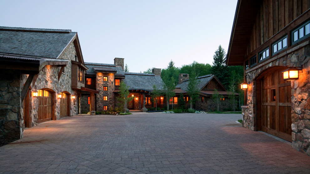 Huge mountain style exterior home photo in Denver