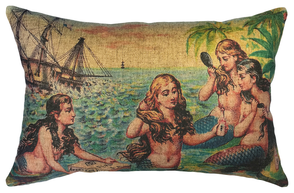 Mermaids Linen Pillow