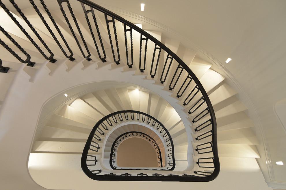 Photo of a large contemporary spiral staircase in London.