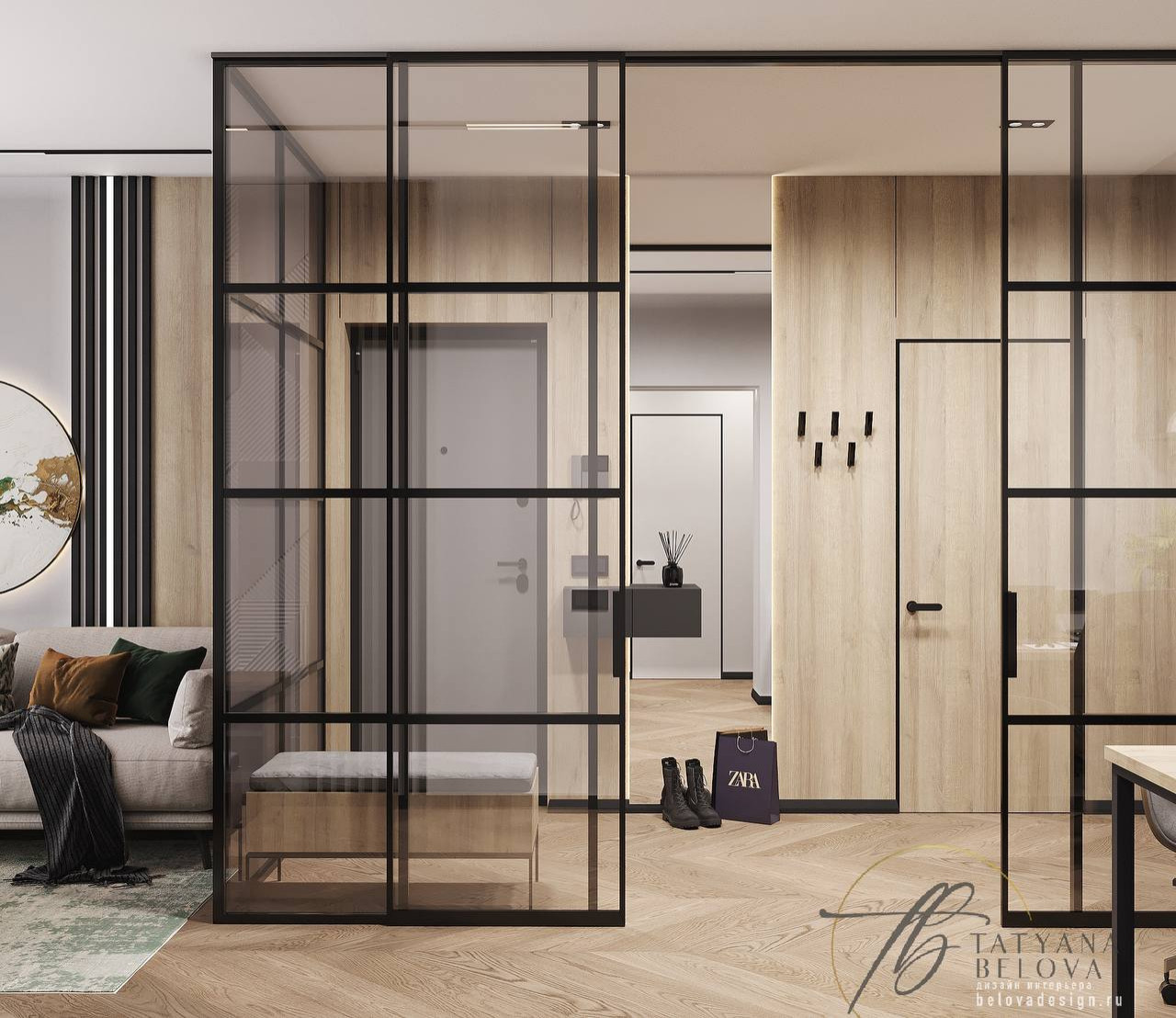 Современный стиль с элементами лофта, 80 м2