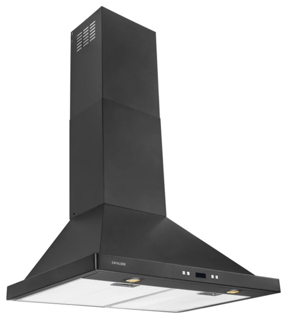 CAVALIERE 30" Wall Mounted Range Hood 900 CFM Black Finish LED