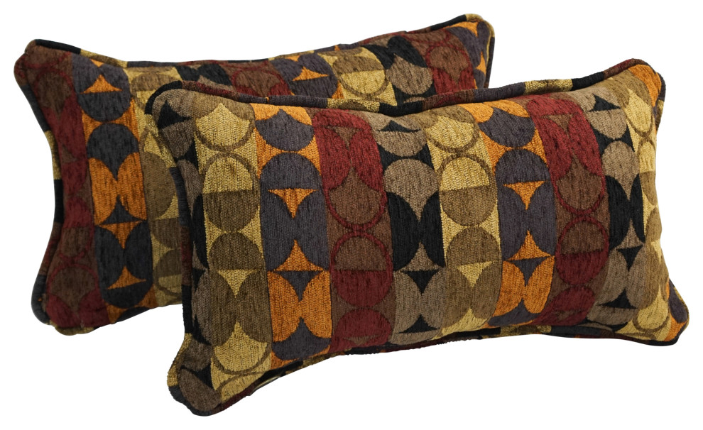 18" DoubleCorded Jacquard Chenille Throw Pillows, Set of 2, Broken