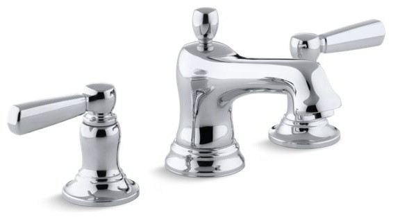 Kohler Bancroft Widespread Lavatory Faucet With Metal Lever Handles Traditional Bathroom Sink Faucets By The Stock Market Houzz - Widespread Bathroom Sink Faucet With Traditional Lever Handles