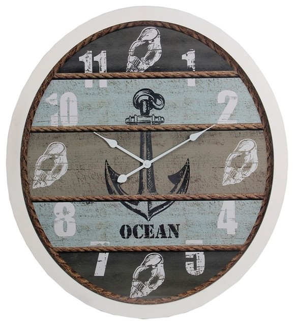 Seaside Wall Clock Beach Style Desk And Mantel Clocks by