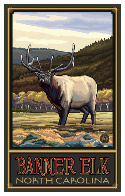 Paul A Lanquist Banner Elk North Carolina Whistling Elk Art Print