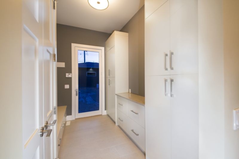 Inspiration for a transitional entryway remodel in Calgary