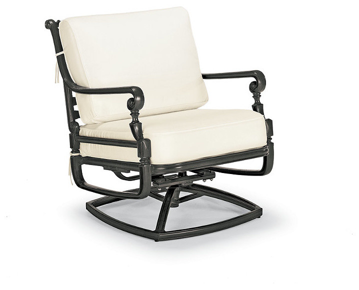 Carlisle Swivel Outdoor Lounge Chair with Cushions in Black Finish - Bordeaux Li