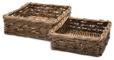 Rio Willow Baskets - Set of 2, Brown by Tag