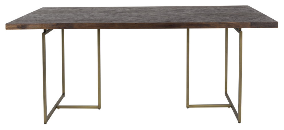 Vintage Brass Dining Table M | Dutchbone Class - Contemporary - Dining  Tables - by Luxury Furnitures | Houzz