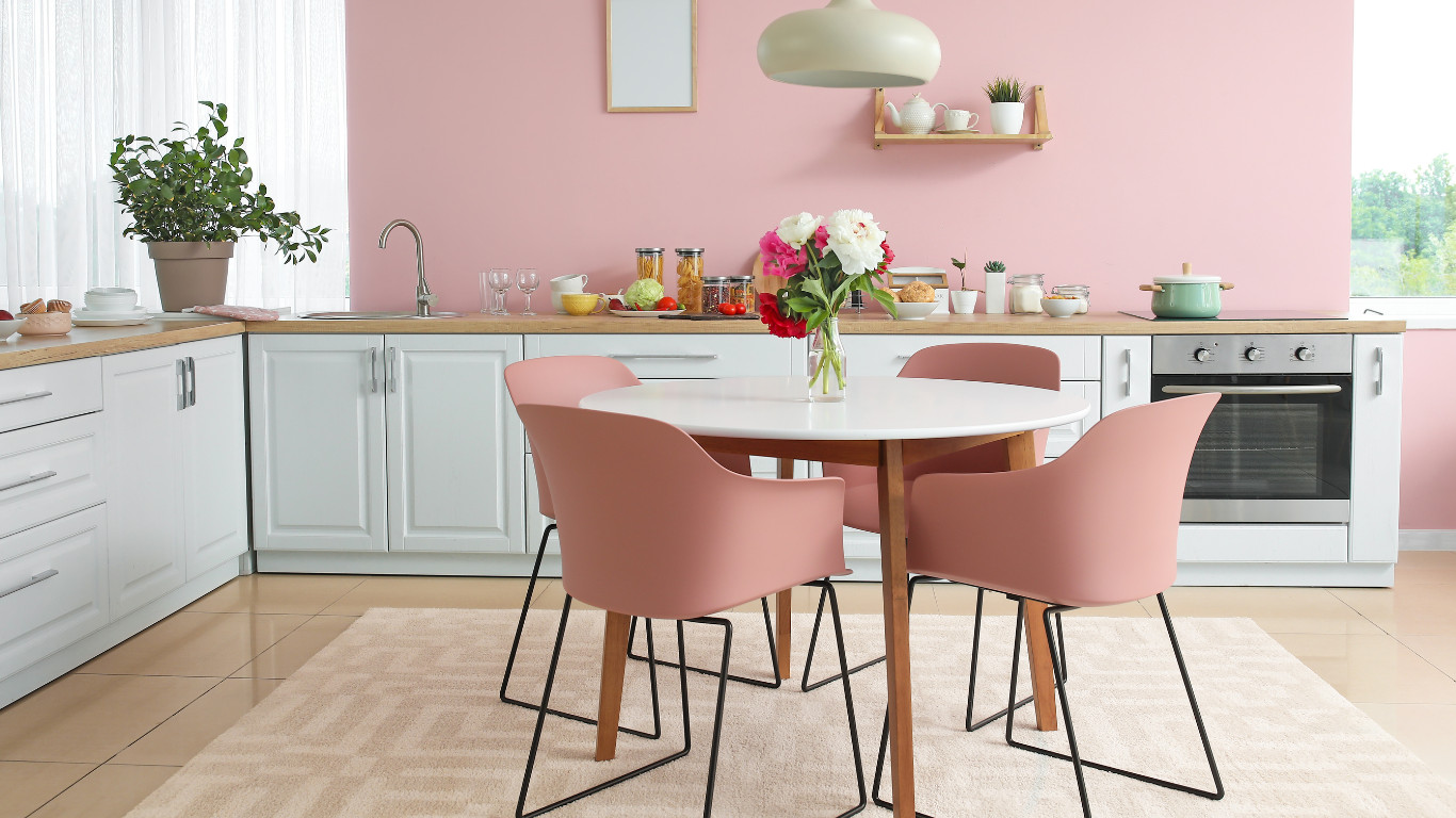Soft Pink Style Kitchen in Hendon