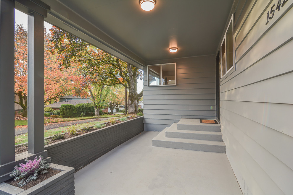 Photo of a midcentury verandah in Portland.