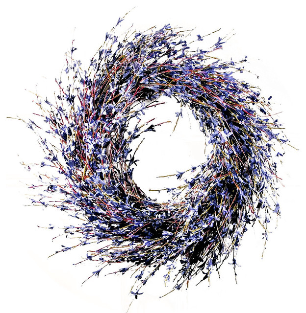 Faux Dried Lavender Floral Door Wreath