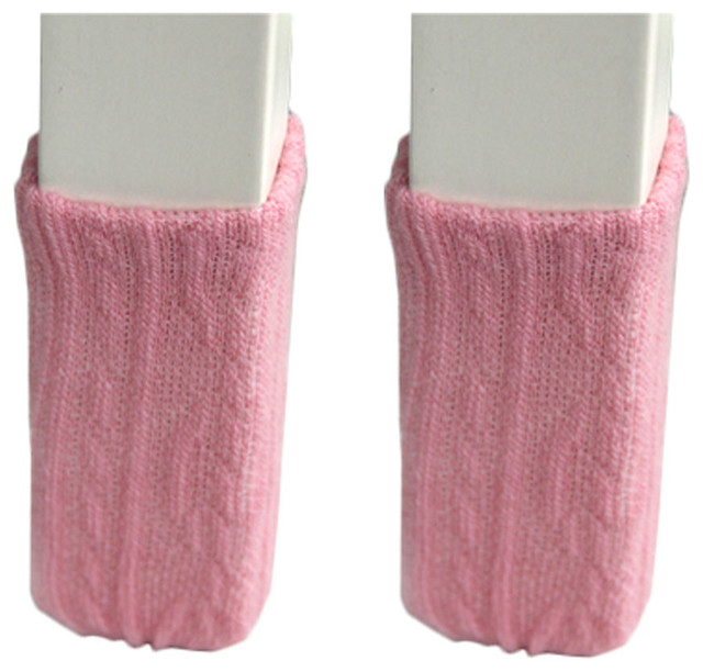 Set of 24 Knitting Chair, Table Leg Pads, Floor Protectors, Pink C