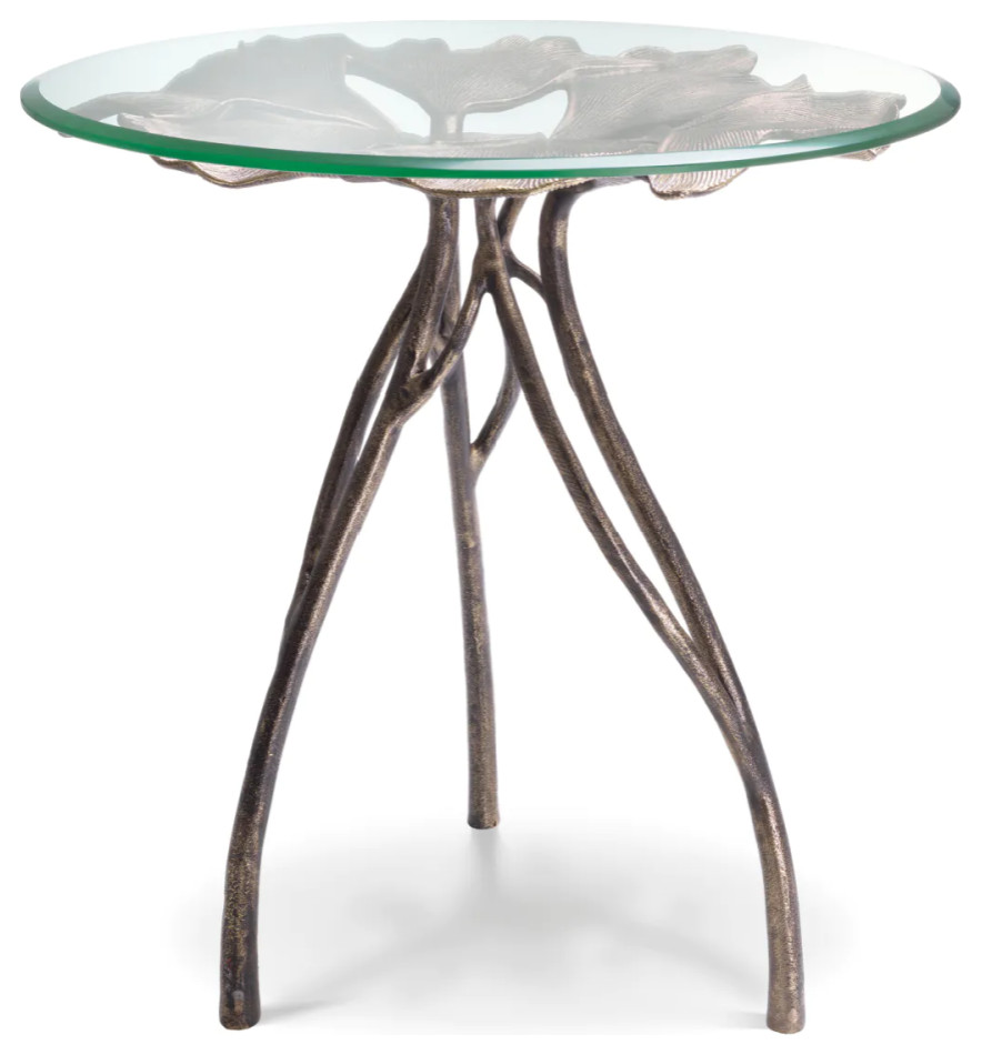 Round Glass Side Table Eichholtz Poseidon Contemporary Side