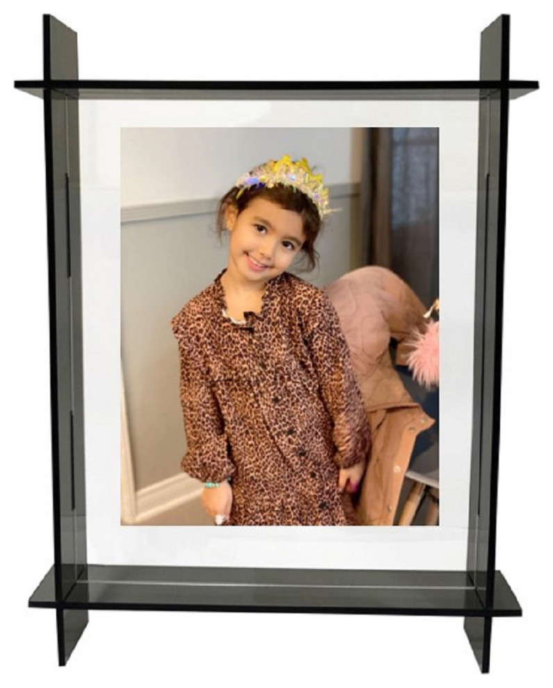Grey Lucite Picture Frame, 5x7 Contemporary Picture Frames by R16
