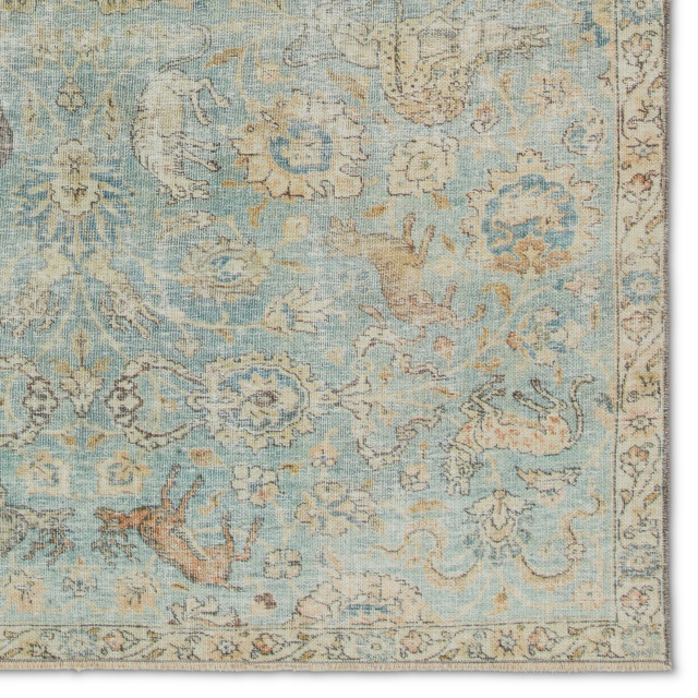 Jaipur Living Stag Oriental Teal/Gold Area Rug, 7'10