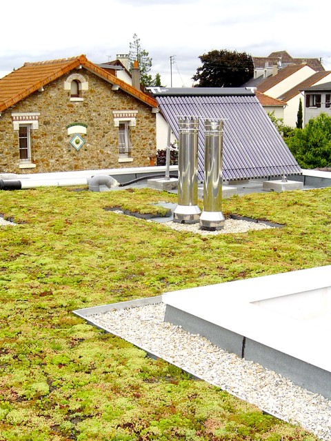 Maison BBC &agrave; Clamart, Hauts-de-Seine contemporaneo-terraza-y-balcon