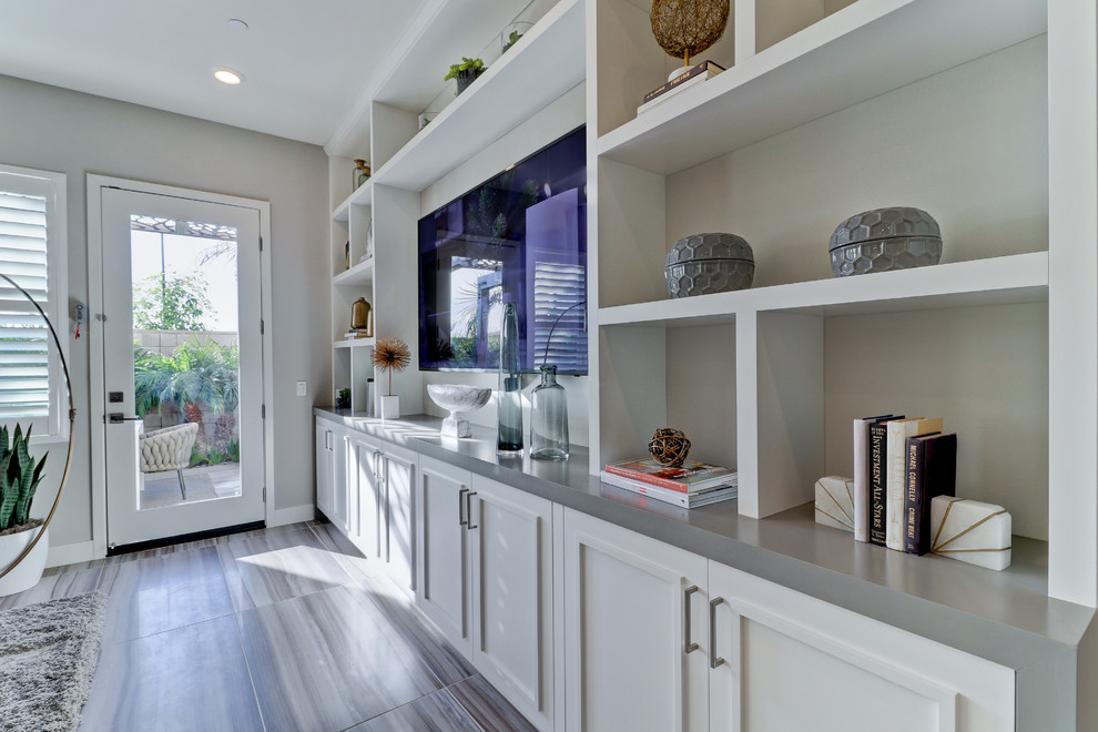 Example of a trendy home design design in Orange County