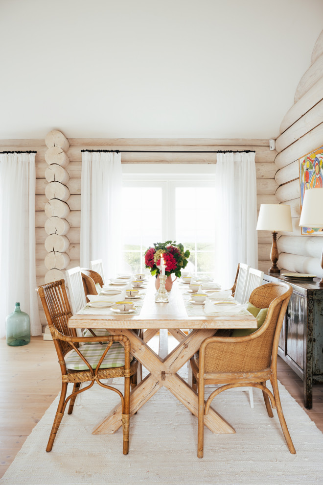Design ideas for a small country separate dining room in London.