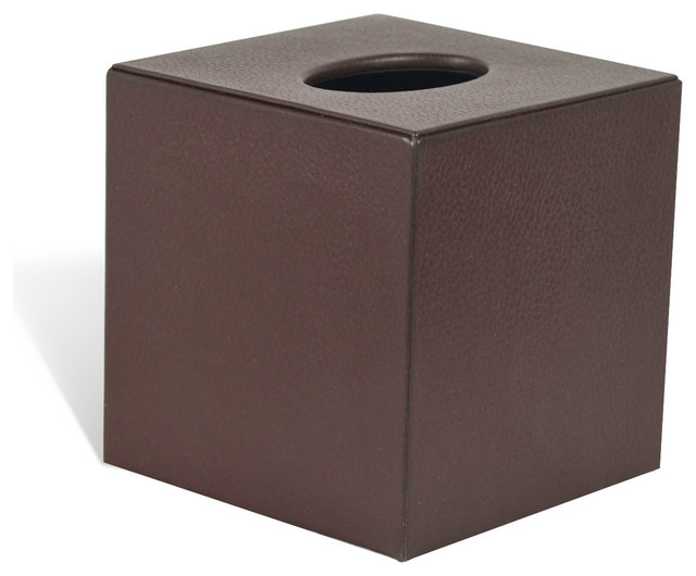 Genuine Leather Bathroom Tissue Box Cover For Vanity Countertop Genuine Leather Bathroom Tissue Box