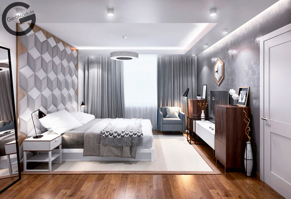 Проект квартиры для семьи. "Серая дымка"