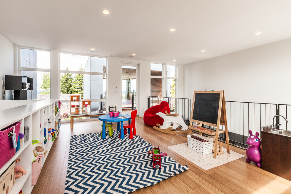 Contemporary kids' playroom in Seattle.