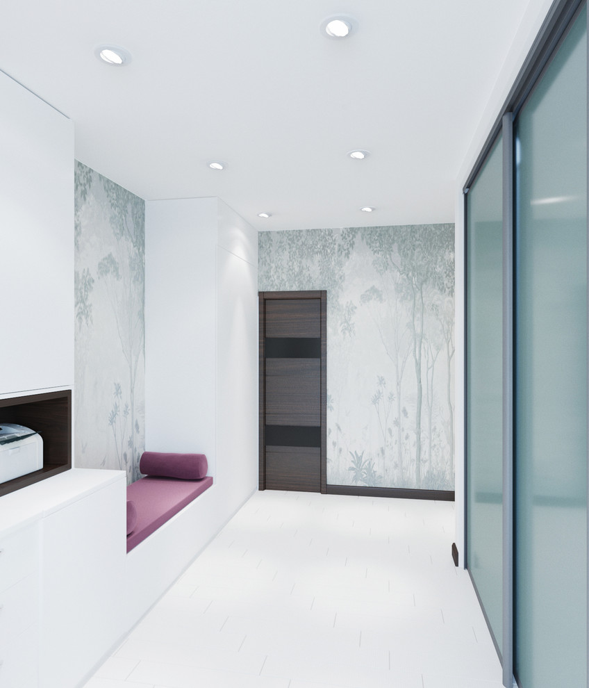 Кабинет-гардеробная "Таинственный лес" 3-хкомнатная квартира для современной дев