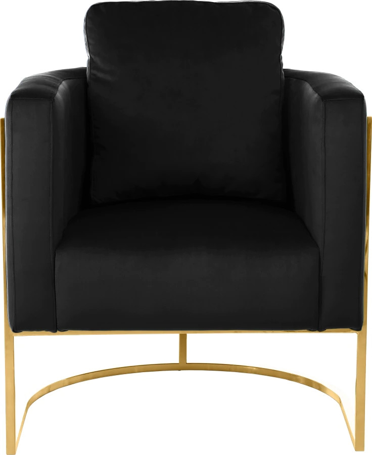 Luxury Seating and Decor Kannan Velvet Chair Black Contemporary
