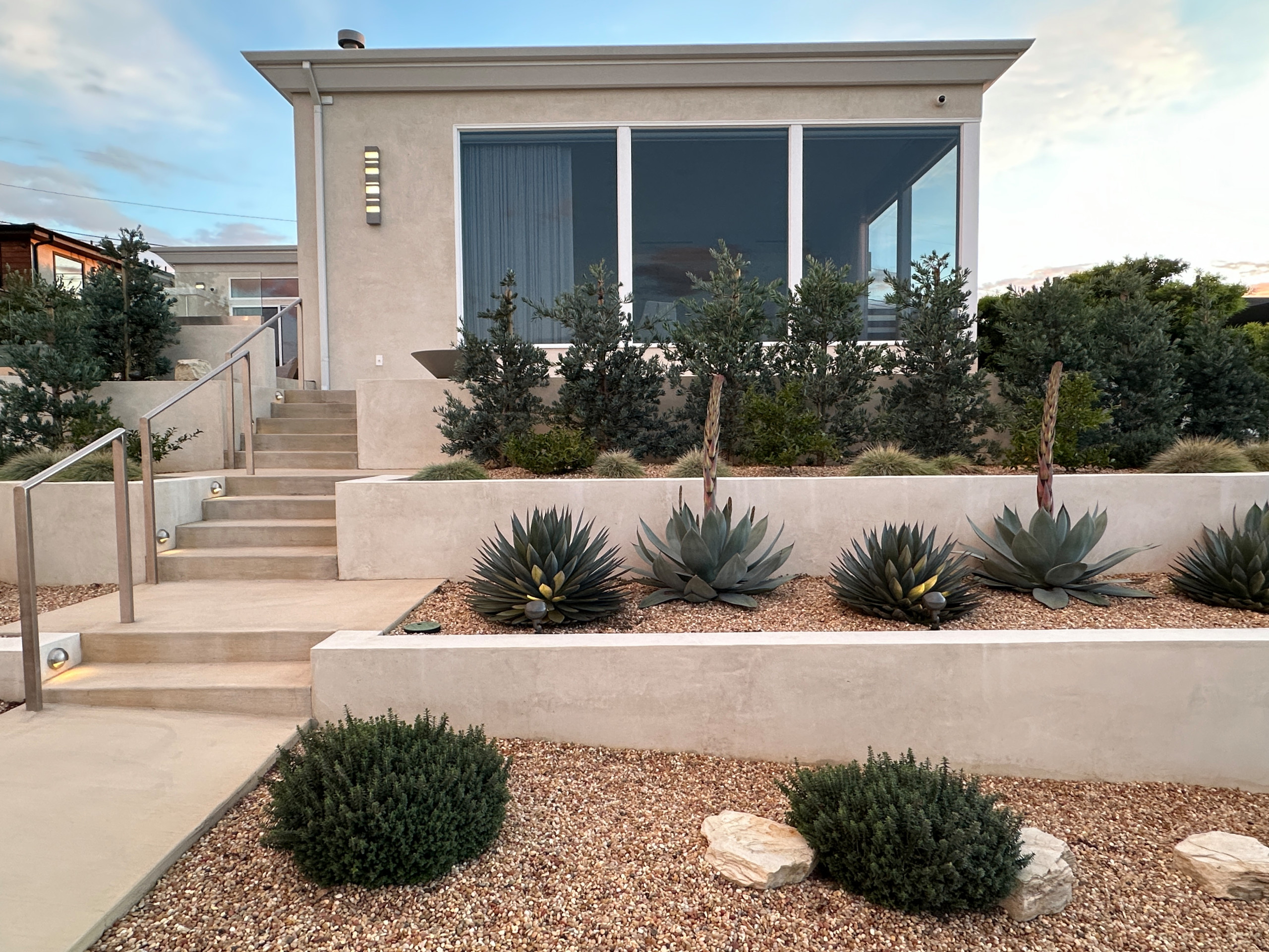Ocean View Modern Front Yard Landscape