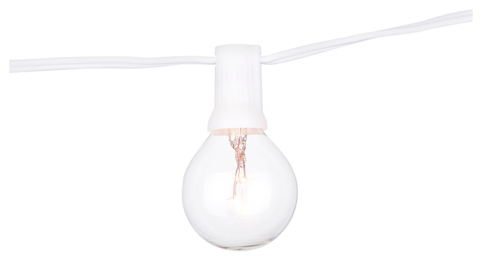 Aspen String Lights White Cord White  50ft. / 50 lights Clear bulbs