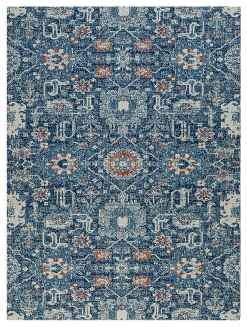 40" x 54" Alta Blue and Ivory 1/4" Rug'd Chair Mat