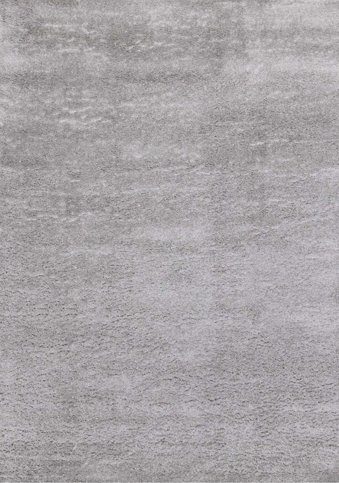 Taylor Collection Plush Light Gray Shag Area Rug, 5'3"x7'7"