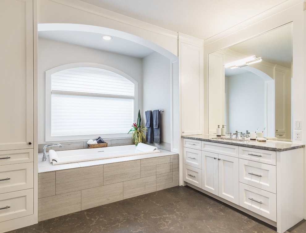 White Master bath Transitional Bathroom Dallas by J Martin Company