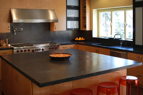 Concrete Countertops Farmhouse Kitchen Island Interior Design Inspiration Stylish