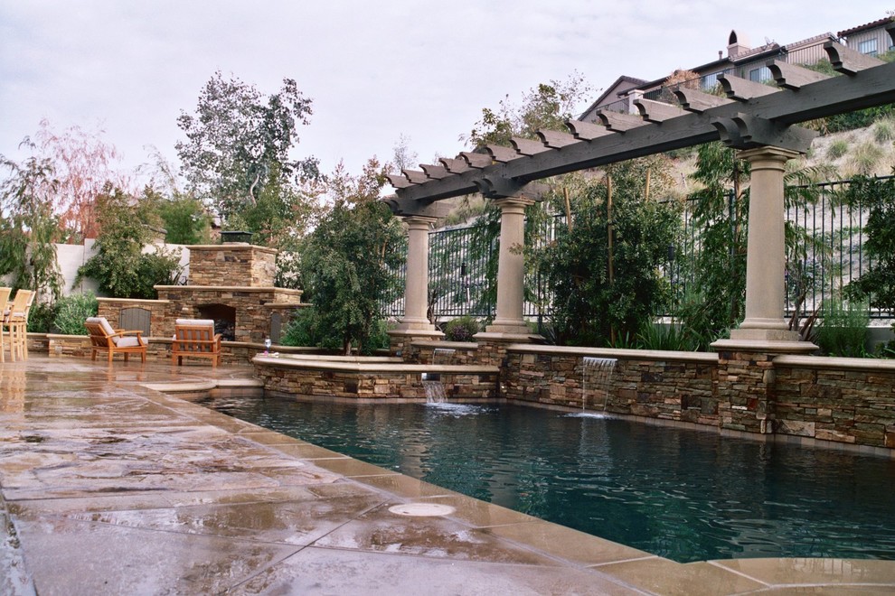 Pool - mediterranean pool idea in Orange County