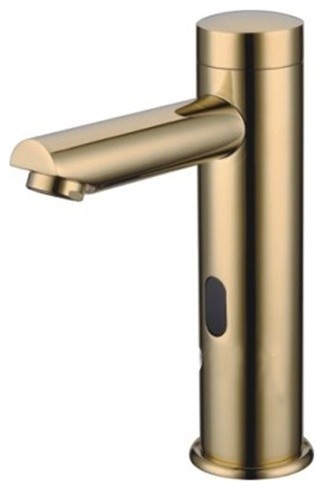 Gold Touchless Automatic Sensor Faucet Contemporary Bathroom Sink Faucets By Fontana Showers Houzz - Sink Faucet Bathroom Gold