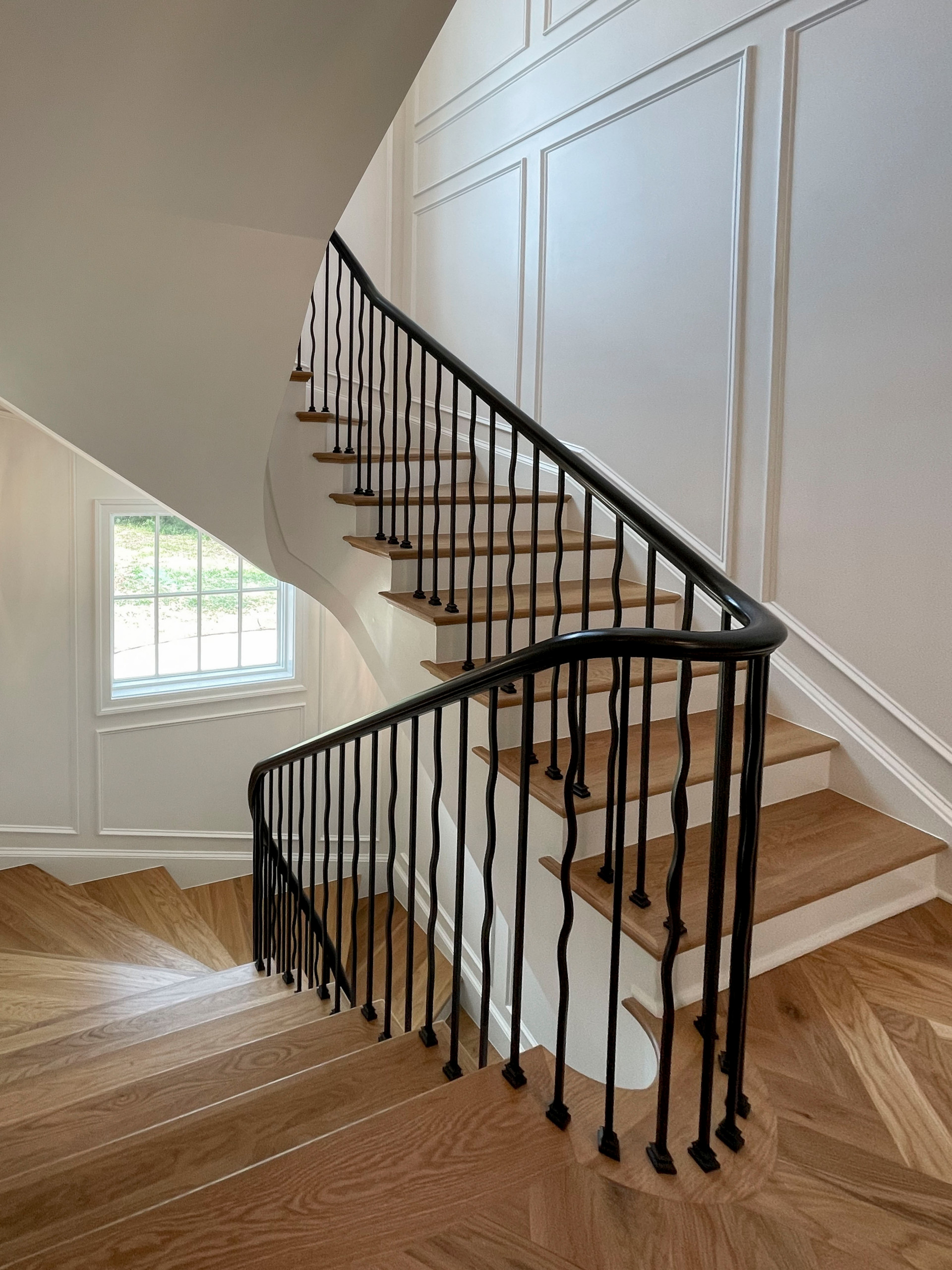 106_Modern Balustrade System Meets Traditional Winding Stairs, Aldie VA  20105