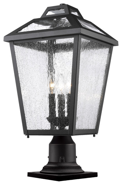 3 Light Outdoor Pier Mount Transitional Post Lights By Z 3 Light Outdoor Pier Mount Black