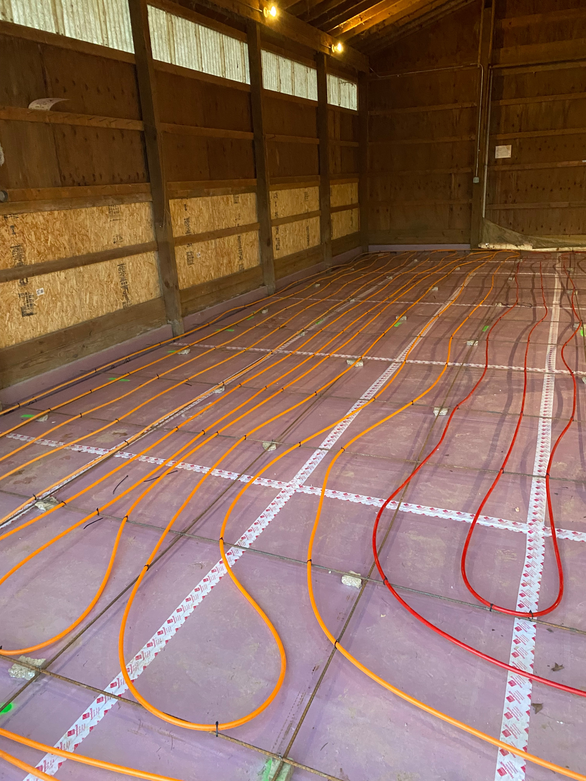 White Lake Radiant Floor Concrete for Barn