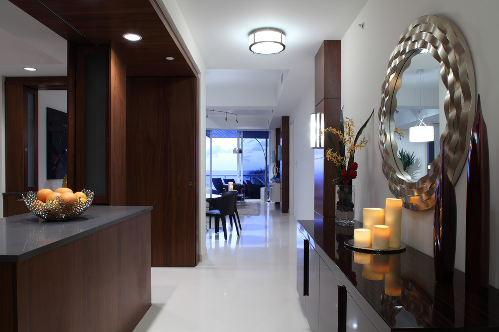 Inspiration for a transitional hallway remodel in Miami
