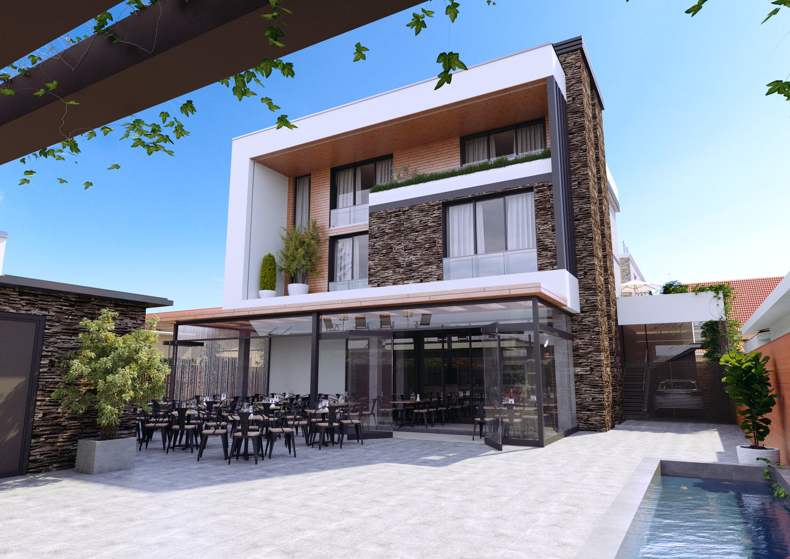 Проект частного дома с кафе и техническими помещениями в г. Сочи!