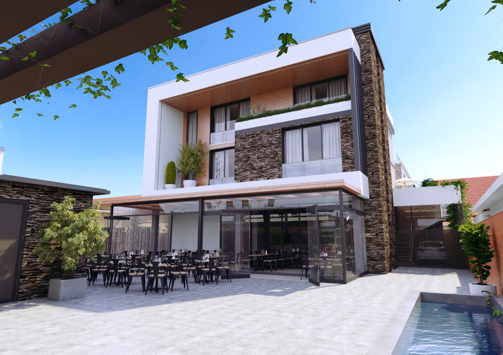Проект частного дома с кафе и техническими помещениями в г. Сочи!