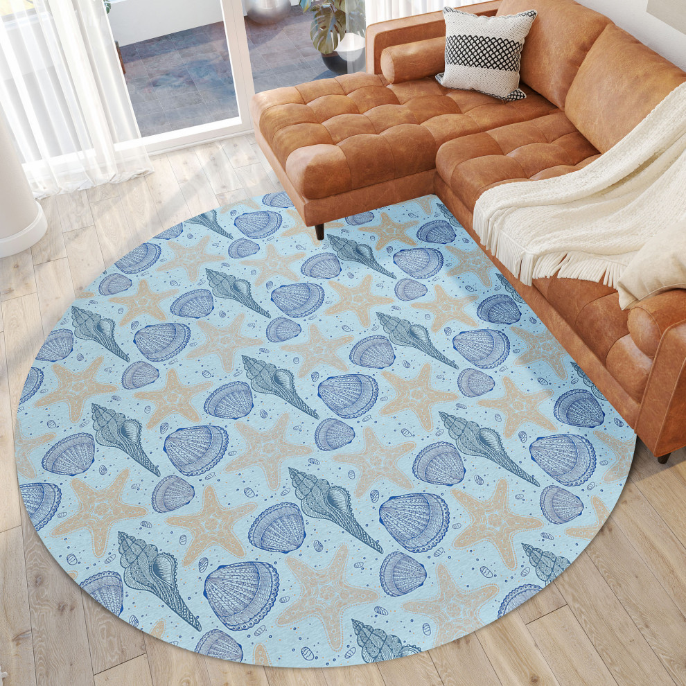 Addison Rugs Surfside ASR34 Blue 8'x8' Rug - Beach Style - Outdoor Rugs ...