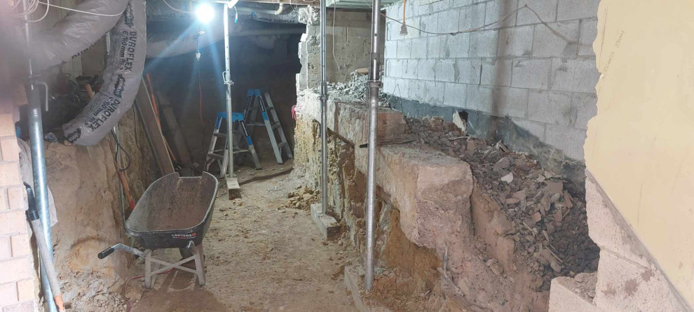 Excavation and construction of elevator/lift